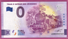 0-Euro UEBH 2022-2 TRAIN À VAPEUR DES CÉVENNES - Essais Privés / Non-officiels