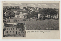 LEIBERTINGEN - GRUSS AUS THALHEIM - SINGMARINGEN - SCHULE U. RATHAUS - TOTALANSICHT - ECRITE 1941 - 2 SCANS - Autres & Non Classés