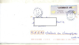 Lettre Cachet Lhommaize Sur Vignette Bureau - 2000 « Avions En Papier »