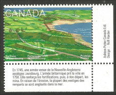 Canada Forteresse Louisbourg Fortifications Marge Label Français Margin MNH ** Neuf SC (C15-51tlrb) - Militaria