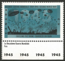 Canada Crossing Rhine Traversée Rhin Parachutes Marge 1945 Margin MNH ** Neuf SC (C15-44bdate) - Ungebraucht