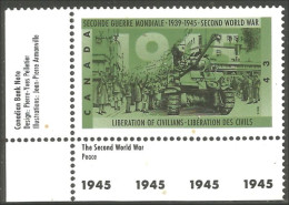 Canada Liberation Civils Civilians Tank Char Assaut Marge 1945 Margin MNH ** Neuf SC (C15-43tlr) - Nuevos