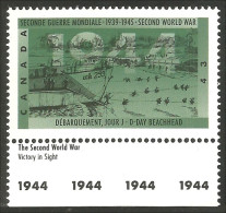 Canada Debarquement D-Day Marge 1944 Margin MNH ** Neuf SC (C15-37date) - Nuevos