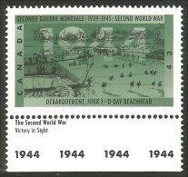 Canada Debarquement D-Day Marge 1944 Margin MNH ** Neuf SC (C15-37date) - Ungebraucht