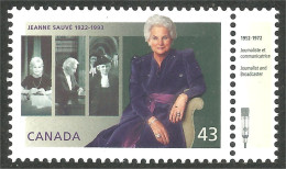 Canada Jeanne Sauvé Journaliste Broadcaster MNH ** Neuf SC (C15-09jc) - Neufs