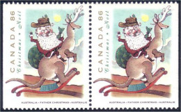 Canada Pere Noel Australien Australian Father Christmas Se-tenant Pair MNH ** Neuf SC (C15-01aspb) - Noël