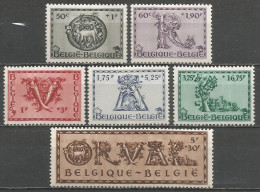 Belgique - "Au Profit De La Reconstruction De L'Abbaye D'Orval" N°625 à 630 * - Ongebruikt