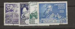 1949 USED Falkland Islands Mi 98-101 - Islas Malvinas