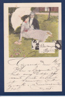 CPA Art Nouveau Femme Woman écrite Diable Krampus Voir Signature - Femmes
