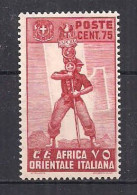 COLONIA ITALIANA  A.O.I. 1938 SOGGETTI VARI SASS. 11   MNH XF - Italian Eastern Africa