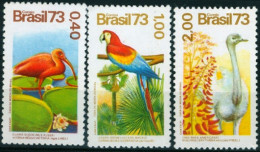 BRAZIL #1328/30/31 -  BIRDS - MACAW (Ara Macau )  - SCARLET  IBIS -  GUARÁ  -  MNH 1973 - Neufs