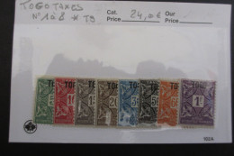 TOGO TAXES N°1 à 8 NEUF* TB  COTE 24 EUROS VOIR SCANS - Unused Stamps