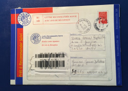 Rare Lettre Recommandée Suivie Prêt à Recommander Ayant Circulé. Marianne De  Luquet. 2003 - 1997-2004 Marianne Van De 14de Juli