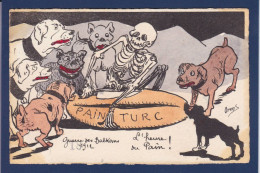 CPA Turquie Satirique Caricature Par Orens Estampe Tirage Limité Squelette - Turquie