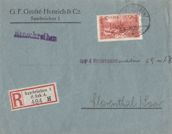 Saargebiet R-Brief EF Minr.119 Saarbrücken 1 8.7.29 - Briefe U. Dokumente