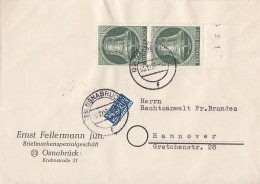 Berlin Brief Mef Minr.2x 102 Osnabrück 3.12.53 Gel. Nach Hannover - Storia Postale