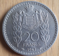 MONACO : 20 FRANCS 1947 KM 124 Unc !! - 1922-1949 Louis II