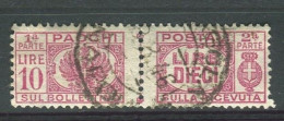LUOGOTENENZA 1946 PACCHI POSTALI 10 LIRE USATA - Postpaketten