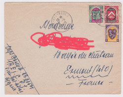 Lettre Algérie 1949 Sidi Bel Abbes Timbres 1947-48 (Le Cache Adresse N'est Que Sur L'image) - Briefe U. Dokumente