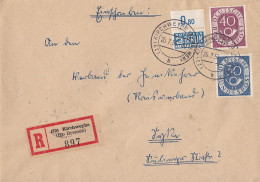 Bund R-Brief Mif Minr.132,133, Notopfer OR Kirchweyhe 26.7.54gel. Nach Syke - Lettres & Documents