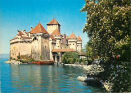 Navigation Sailing Vessels & Boats Themed Postcard Montreux Chillon Castle - Velieri