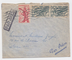 Enveloppe Cachet Par Avion Du Cameroun Douala Postée En 1949 Pour Paris Paire N° 291 Et N° 286 - Briefe U. Dokumente