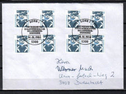 FDC; MiNr. 1347 (8x); Freimarken: Sehenswürdigkeiten, Auf Portoger. Brief Von Bonn Nach Duderstadt; B-282 - 1981-1990