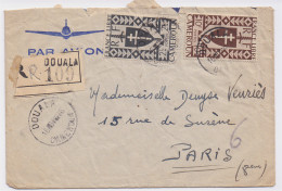 Enveloppe Du Cameroun Recommandée Douala R109 Pour Paris 10 F Et 2 F Série De Londres - Lettres & Documents