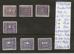 TIMBRE DU CANADA NEUF **/* DE 1906/30 TIMBRES TAXE   Nr VOIR SUR PAPIER AVEC TIMBRES COTE 98.40  € - Impuestos