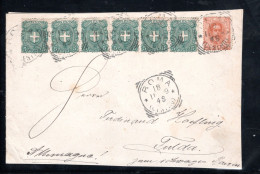 1899 , 5 C. , 6 Items,and 20 C. , Cover To Germany, Second Rate , Right Rate , Clear " ROMA " #182 - Marcofilie