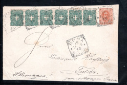 1899 , 5 C. , 6 Items,and 20 C. , Cover To Germany, Second Rate , Right Rate , Clear " ROMA " #182 - Marcophilia