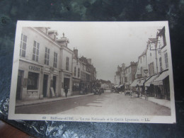 Carte Postale Aube, Bar-sur-Aube, La Rue Nationale Et Le Crédit Lyonnais - Bar-sur-Aube