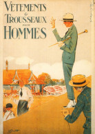 CPM-Affiche Publicité MODE Vêtements Et Trousseaux Pour Hommes - Gds Magasins Du Louvre - Golf- Canotier- Guêtres - Advertising