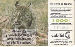 LASER - B-046/a/1 TARJETA LINCE IBERICO CHIP F-6  FAUNA IBERICA (LINX) MUY RARA - Emissioni Di Base