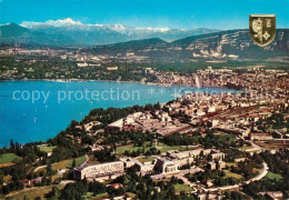 13070718 Genf GE UNO Stadtbild Mit Blick Zum Mont Blanc Fliegeraufnahme  - Autres & Non Classés