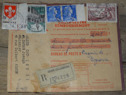 Enveloppe ALGERIE,  Contre Remboursement 1959, Recommandé  ............ Boite1.......... 240424-18 - Brieven En Documenten