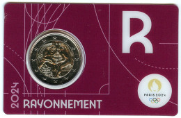 France 2 Euro 2024 Paris JO Jeux Olympiques Rayonnement Coin Card BU - France