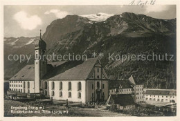 13069082 Engelberg OW Klosterkirche Mit Titlis Urner Alpen Engelberg - Autres & Non Classés