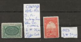 TIMBRE DU CANADA NEUF **/* DE 1898/1920 TIMBRE POUR LETTRE PAR EXPRES Nr VOIR SUR PAPIER AVEC TIMBRES COTE 95.00 € €  € - Espressi