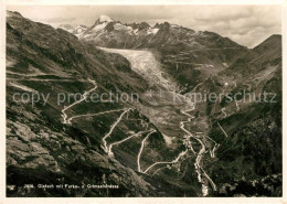 13065718 Gletsch Mit Furka Und Grimselstrasse Rhone Rhone - Andere & Zonder Classificatie