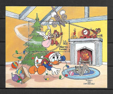 Disney Sierra Leone 1992 Christmas - Donald And Chip Ans Dale MS MNH - Disney