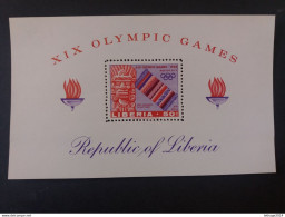 LIBERIA 1967 OLYMPICS GAMES MEXICO BLOCK CAT YVERT N.40 MNH $ - Liberia