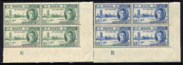 BRITISH EMPIRE, 1946 PEACE ISSUE, 5 DIFFERENT PLATE BLOCK SETS, MLH - Malta (...-1964)