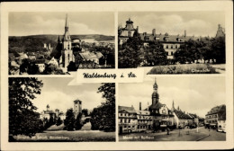 CPA Waldenburg In Sachsen, Sanatorium, Schloss, Markt, Rathaus, Oberschule - Autres & Non Classés