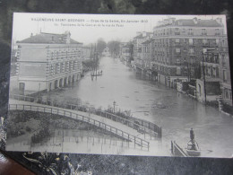 Carte Postale Val De Marne, Villeneuve Saint Georges, Crue De La Seine En 1910, Panorama De La Gare Et De La Rue De Pari - Villeneuve Saint Georges