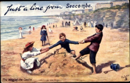 Artiste CPA Seacombe Wallasey Merseyside England, Kinder Spielen Am Strand - Autres & Non Classés