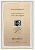 Germany Deutschland 1992-7 Arhur Honegger, Composer Komponist Music Musik Musique, Canceled In Bonn - 1991-2000