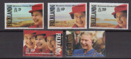 Falkland Islands 1992 40th Anniversary Accession Of Queen Elizabeth 5v ** Mnh (59681) - Falkland Islands