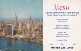 MENU(UNITED AIR LINES) AVIATION(NEW YORK) - Küchenrezepte