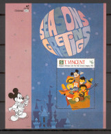 Disney St Vincent 1996 Christmas Card MS MNH - Disney